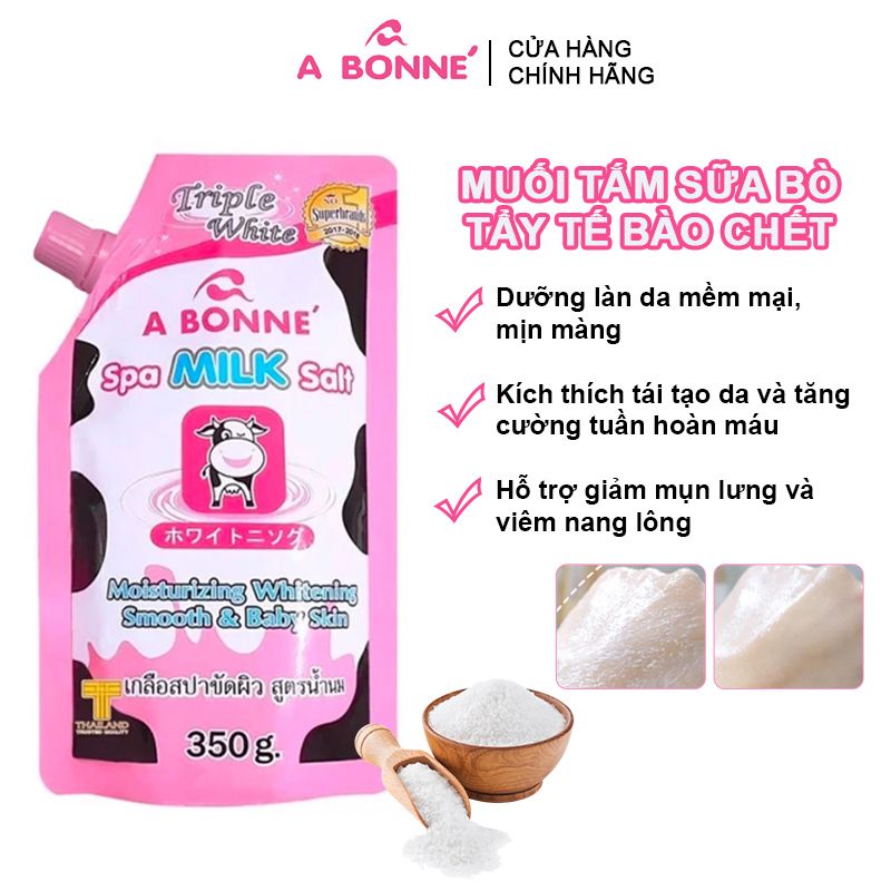 [Túi 350g] Muối Tắm Tẩy Tế Bào Chết Cơ Thể, Làm Sáng Da, Dưỡng Da Mịn Màng A Bonne Spa Salt