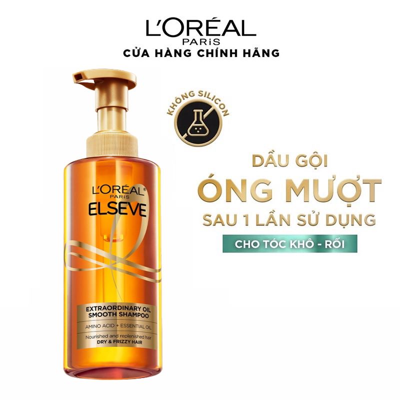 Dầu Gội Dưỡng Tóc Suôn Mượt Cao Cấp L'oreal Extraordinary Oil Smooth Silicone - Free Shampoo 440ml