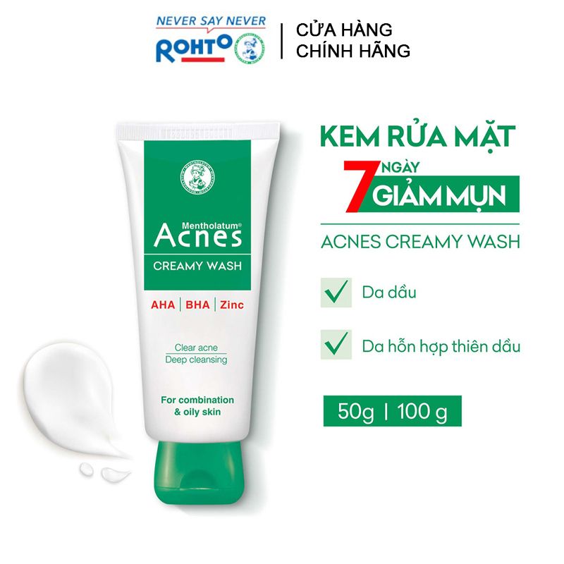 Sữa Rửa Mặt Ngừa Mụn Acnes Creamy Wash 100g