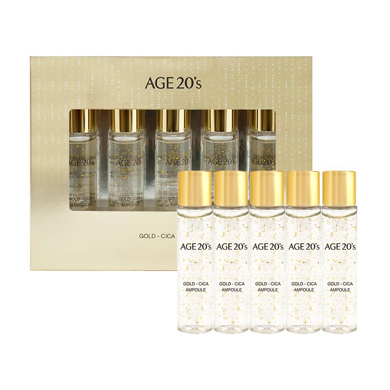 [Set 5 Chai] Tinh Chất Dưỡng Trắng, Làm Dịu Da Chiết Xuất Vàng Age 20's Gold - Cica Ampoule