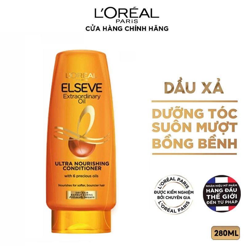 Dầu Xả Giúp Tóc Suôn Mượt Chiết Xuất Tinh Dầu Hoa L'oreal Elseve Extraordinary Oil Ultra Nourishing Conditioner 280ml