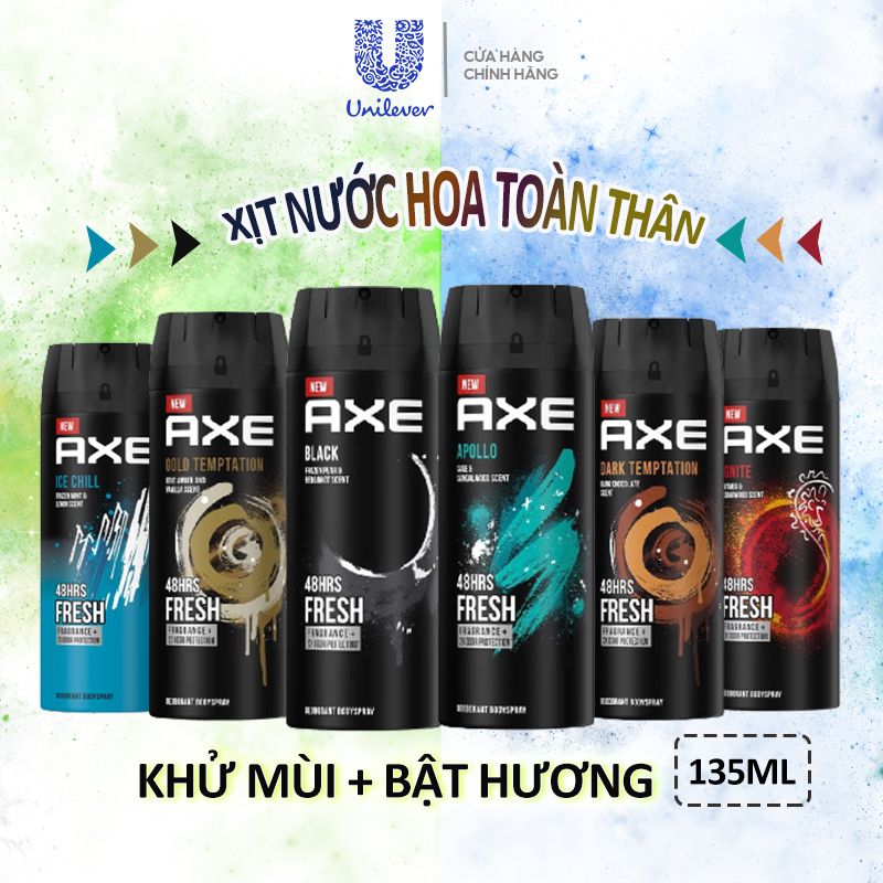 Xịt Khử Mùi Toàn Thân Cho Nam AXE Deodorant Bodyspray 135ml