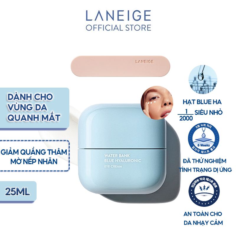 Kem Dưỡng Ẩm Hỗ Trợ Giảm Thâm Vùng Mắt Laneige Water Bank Blue Hyaluronic Eye Cream 25ml