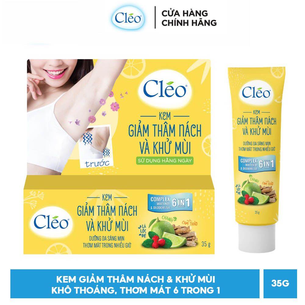 Kem Giảm Thâm Nách & Khử Mùi, Dưỡng Da Sáng Mịn 6 Trong 1 CLEO Complex Whitener & Deodorizer 6IN1 35g