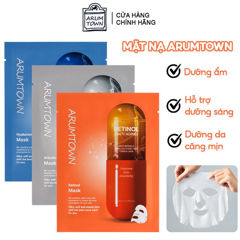 Mặt Nạ Cấp Ẩm, Hỗ Trợ Dưỡng Sáng, Làm Đều Màu Da Arumtown Mask 23ml