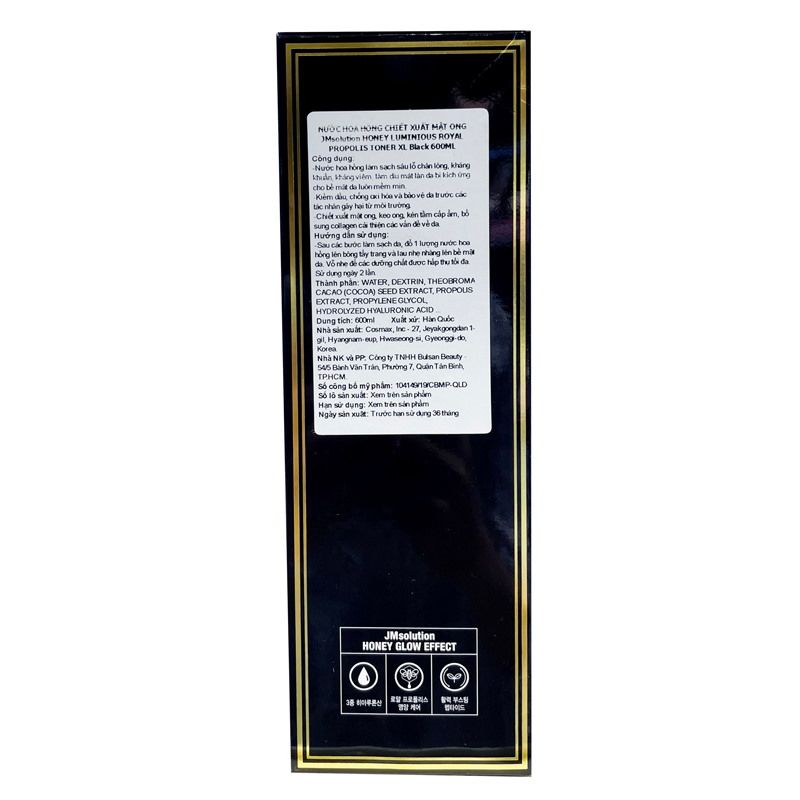 [600ml] Nước Hoa Hồng Dưỡng Ẩm Sâu, Đàn Hồi Da Chiết Xuất Mật Ong JMsolution Honey Luminous Royal Propolis Toner XL (BLACK)
