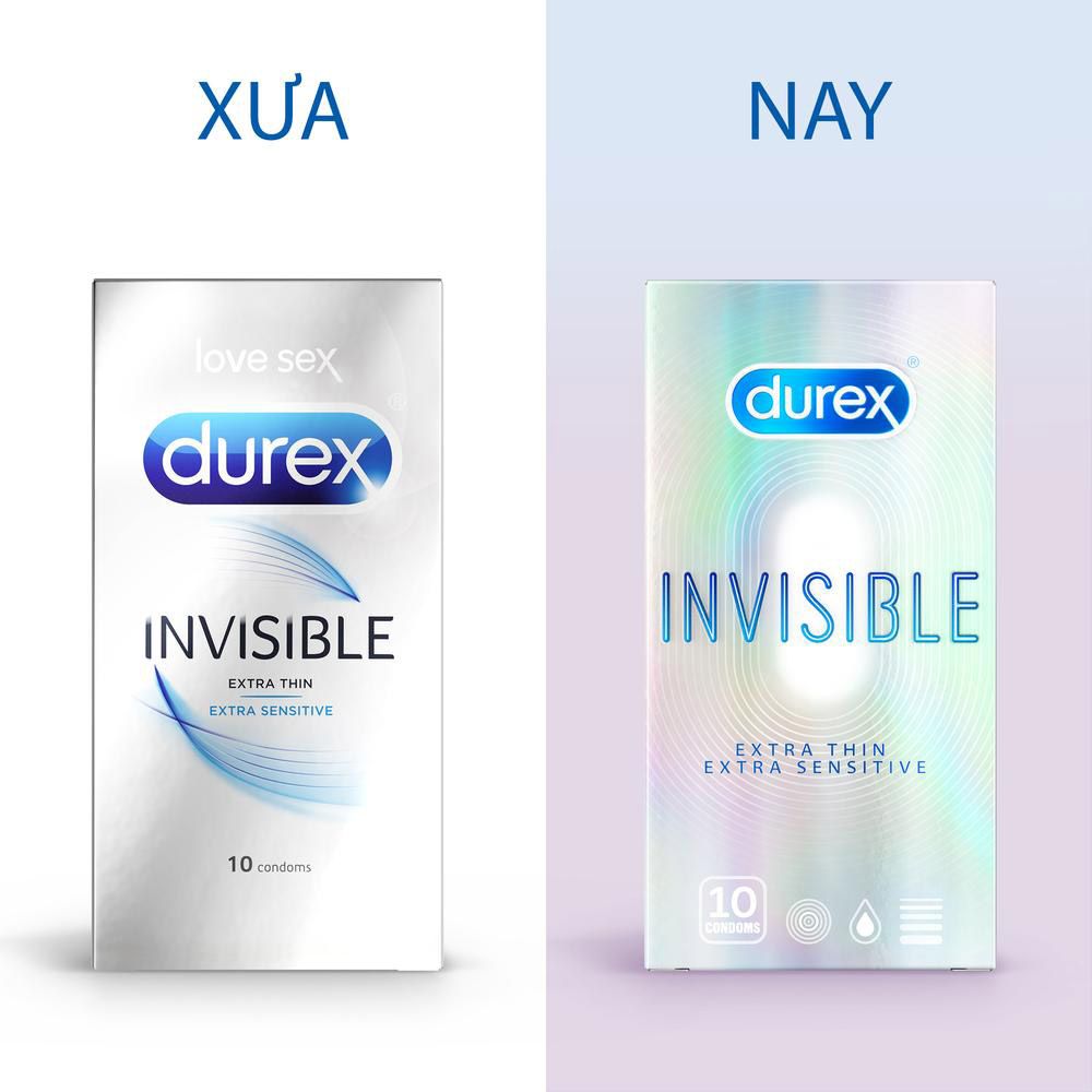 [Hộp 10 Cái] Bao Cao Su Siêu Mỏng Cao Cấp Durex Invisible Extra Sensitive Condoms (Che tên sản phẩm khi giao hàng)