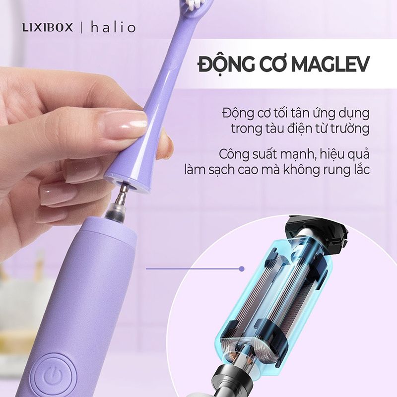 Bàn Chải Điện Halio Sonic Whitening Electric Toothbrush Periwinkle