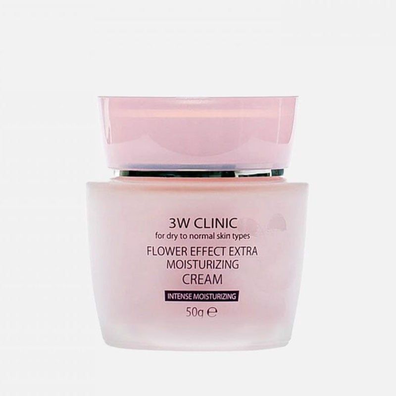 Kem Dưỡng Da Cải Thiện Nếp Nhăn, Dưỡng Da Căng Mịn 3W Clinic Flower Effect Extra Moisturizing Cream 50g