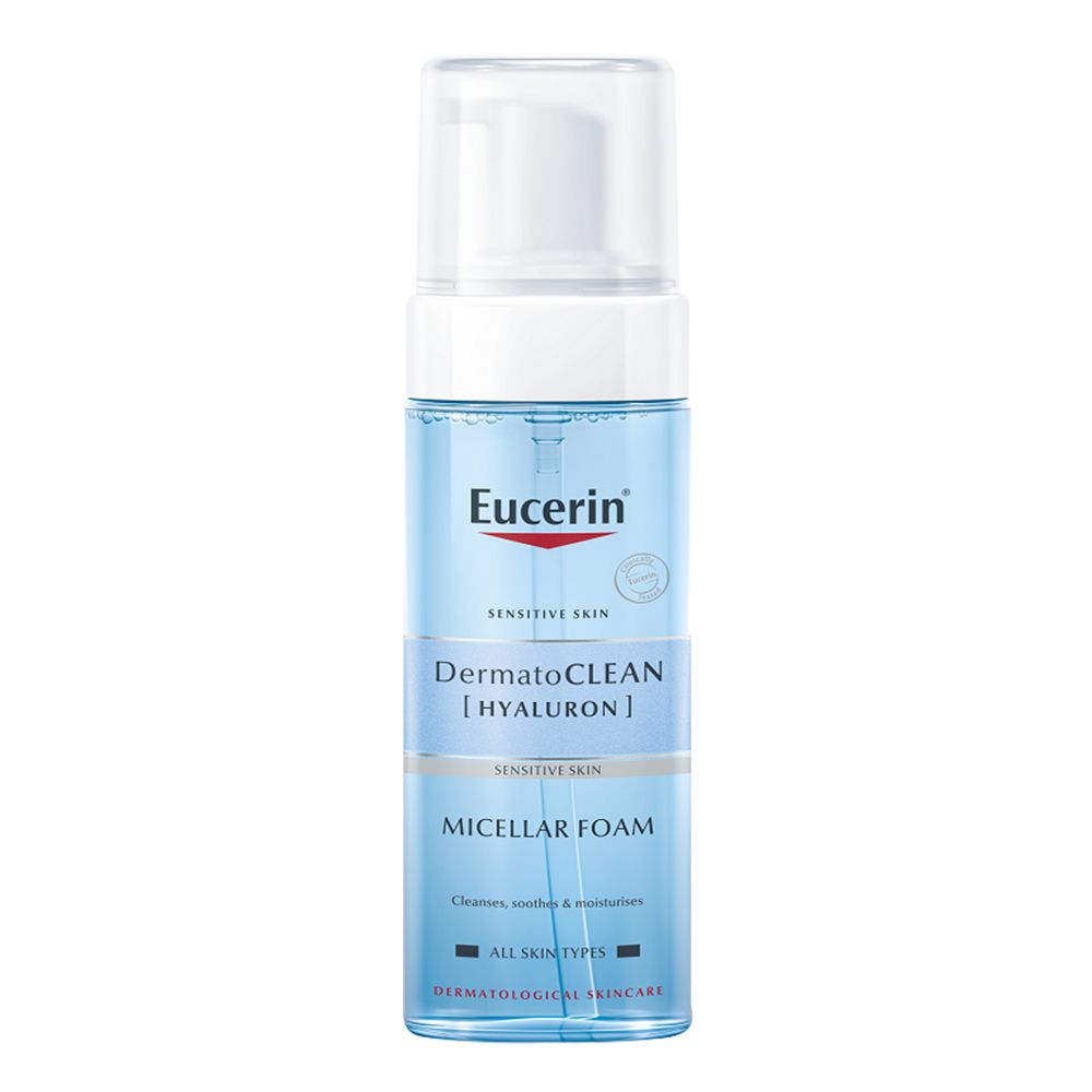 Bọt Tẩy Trang Làm Sạch Sâu, Cấp Ẩm Eucerin Sensitive Skin Dermatoclean Hyaluron Micellar Foam 150ml
