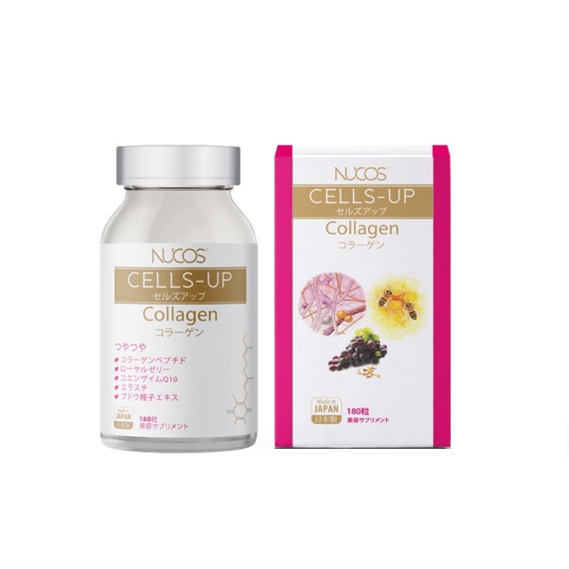 [ Hộp 180 Viên] Viên Uống Collagen Nhật Bản Da Ẩm Mịn Tươi Trẻ, Ngăn Ngừa Lão Hóa Nucos Cell Up Collagen