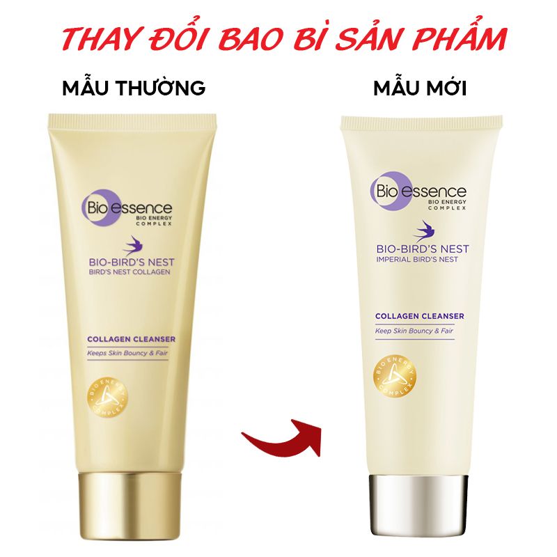 Sữa Rửa Mặt Hỗ Trợ Dưỡng Trắng Da & Căng Mịn Tinh Chất Tổ Yến Bio-essence Bio-Bird's Nest Collagen Cleanser 100g