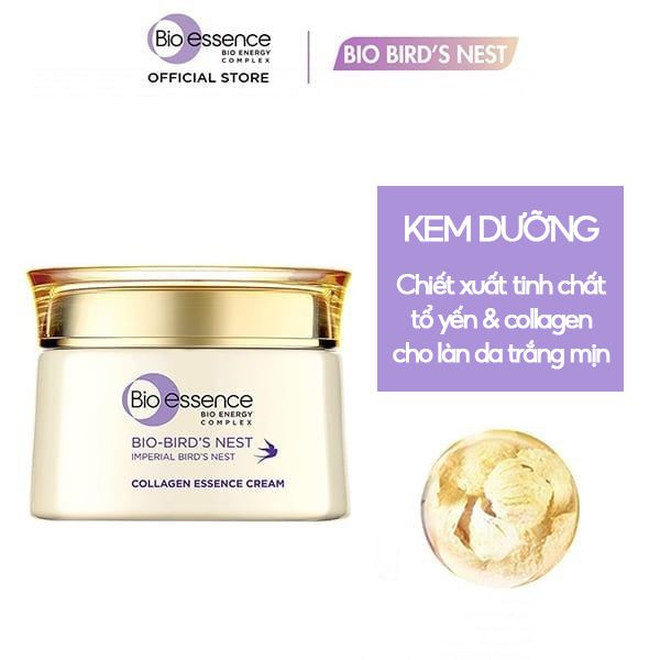 Kem Dưỡng Hỗ Trợ Làm Sáng Da & Căng Mịn Tinh Chất Tổ Yến Bio-essence Bio-Bird's Nest Collagen Essence Cream 50g