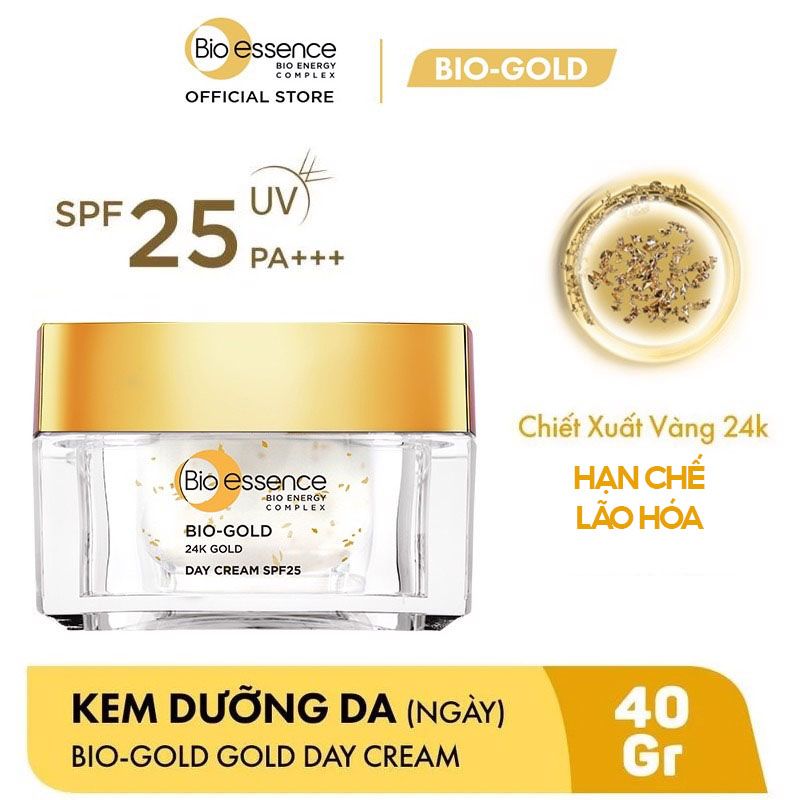 Kem Dưỡng Ban Ngày Hạn Chế Lão Hóa Bio-essence Bio-Gold Day Cream SPF25 PA+++ 40g