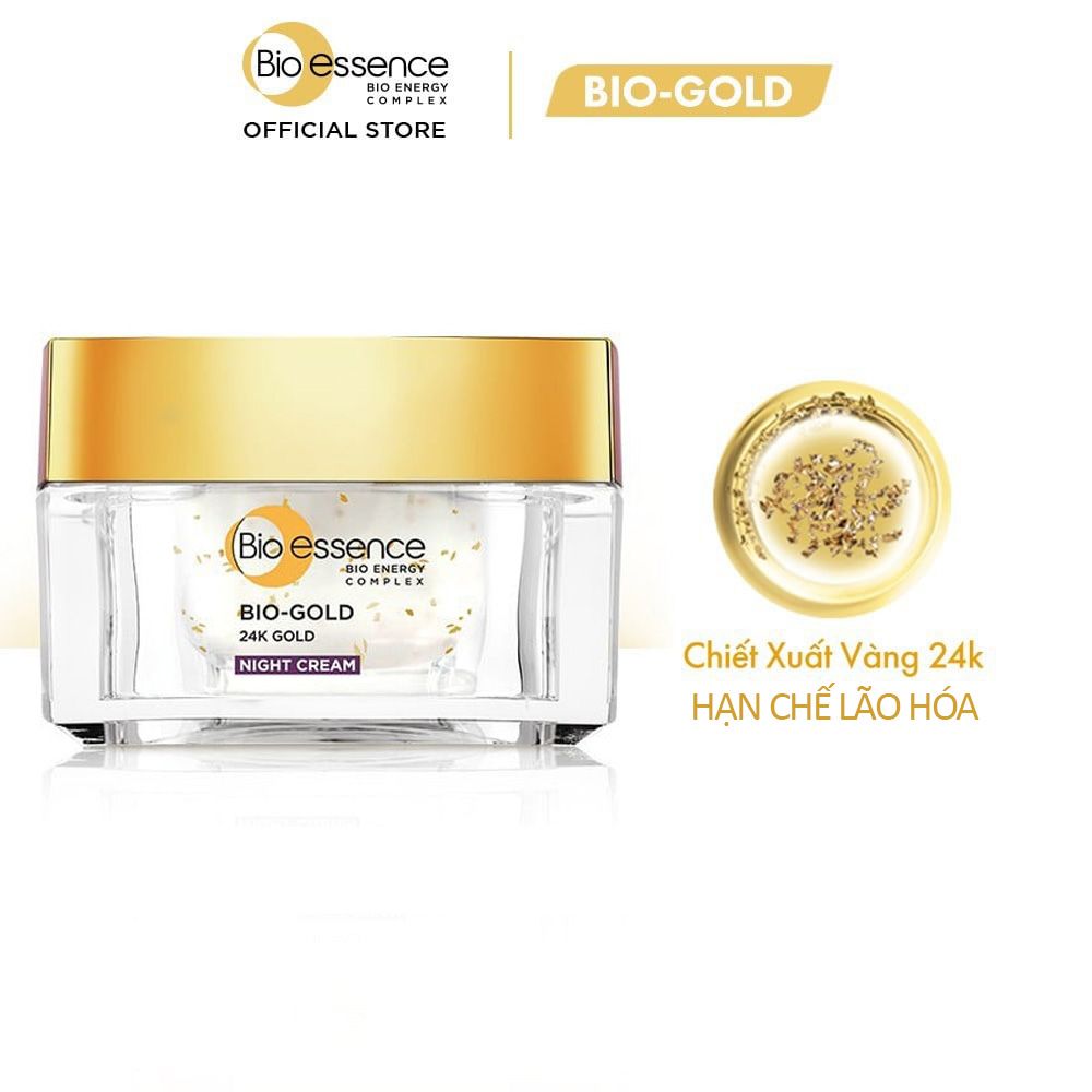Kem Dưỡng Ban Đêm Cải Thiện Nếp Nhăn Chiết Xuất Vàng 24k Bio-essence Bio-Gold Night Cream 40g