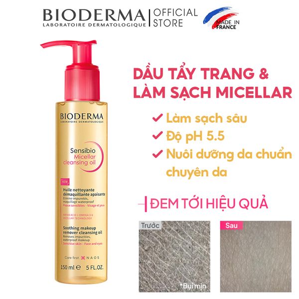 Dầu Tẩy Trang Bioderma Làm Sạch Sâu Sensibio Micellar Cleansing Oil 150ml
