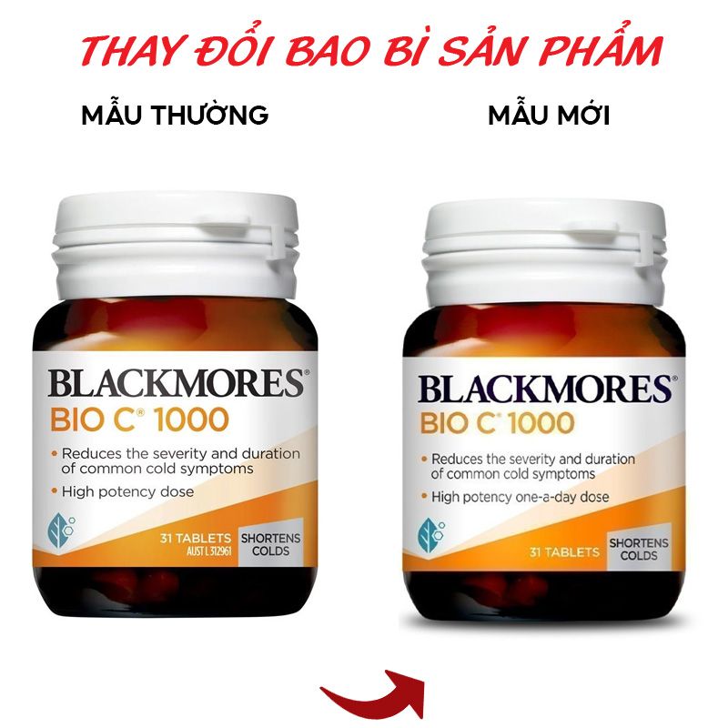 [31 Viên/Lọ] Viên Uống Bổ Sung Vitamin C Hỗ Trợ Tăng Sức Đề Kháng, Giúp Trắng Da Blackmores Bio C 1000mg