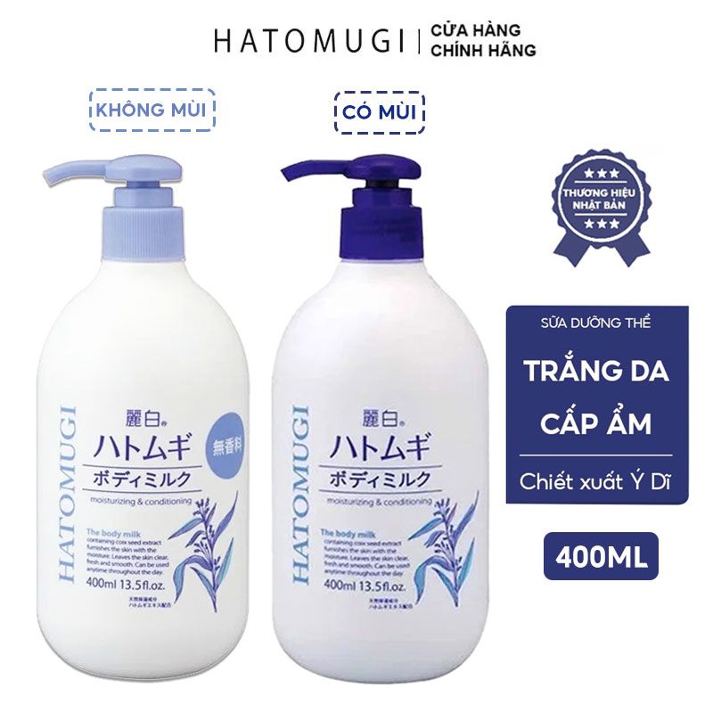 Sữa Dưỡng Thể Dưỡng Sáng Da Nhật Bản Hatomugi Moisturizing & Conditioning The Body Milk 400ML