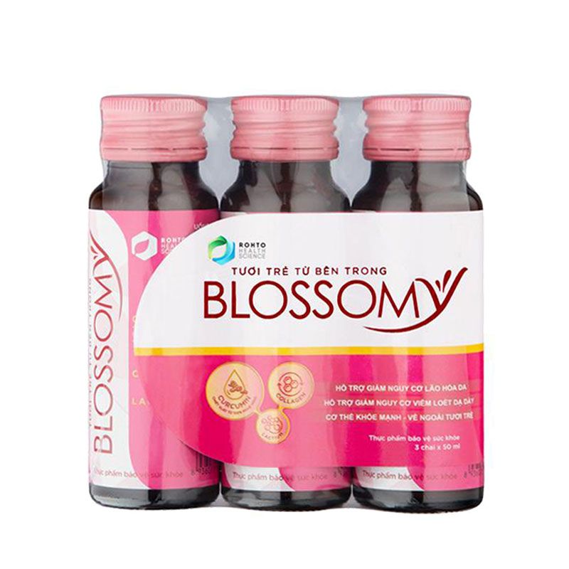 Thực Phẩm Bảo Vệ Sức Khỏe Giúp Dạ Dày Khỏe, Da Sáng Đẹp, Cải Thiện Da Mụn Blossomy Curcumin & Collagen Drink