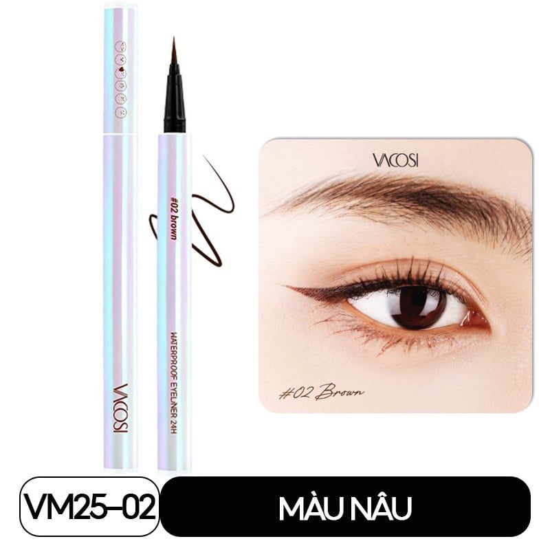 [PHIÊN BẢN NGỌC TRAI] Bút Kẻ Mắt Nước Không Lem Lâu Trôi Vacosi 24H Waterproof Pen - VM25 0.6g