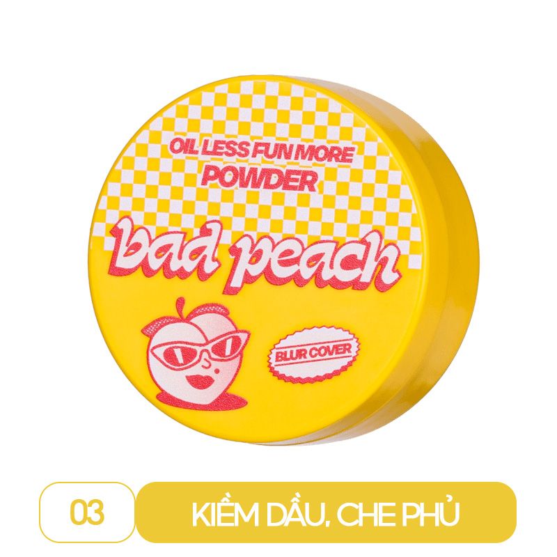Phấn Phủ Kiềm Dầu, Che Phủ Tốt, Cho Lớp Nền Căng Mịn Bad Peach Oil Less Fun More Powder SPF35/PA++ 4g
