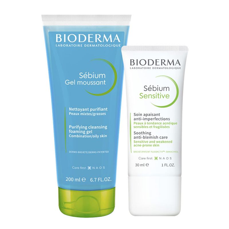 [Dạng Tuýp][2 Items] Bioderma Bộ Đôi Chăm Sóc Da Mụn Và Da Nhạy Cảm Sebium Sensitive 30ml + Sebium Gel Moussant 200ml