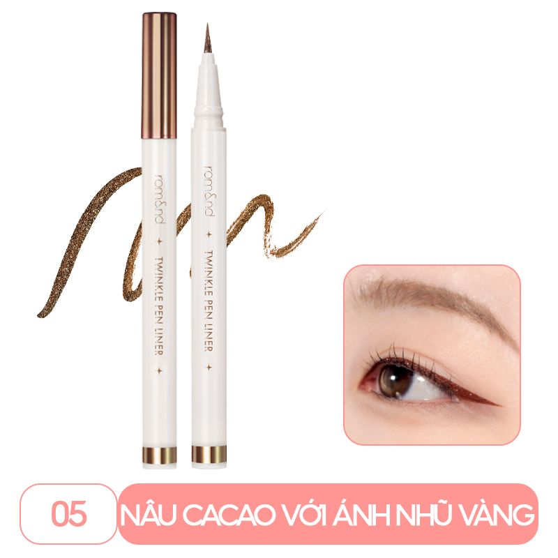 Bút Nhũ Mắt Dạng Gel, Kẻ Bọng Mắt Ánh Nhũ Lấp Lánh, Lâu Trôi Romand Twinkle Pen Liner 0.5g