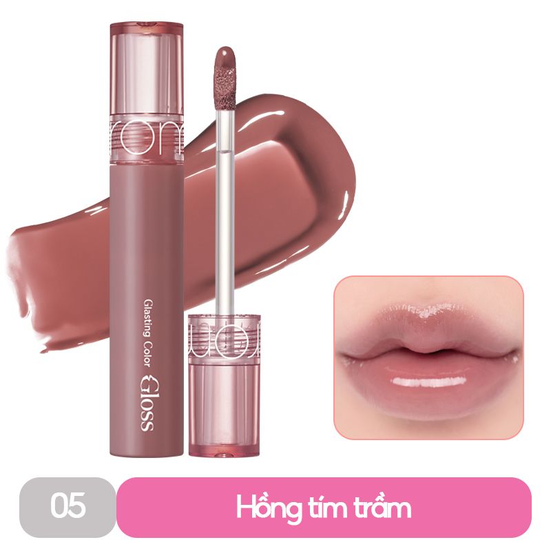 [NEW][COLOR GLOSS] Son Bóng Thuần Chay Cho Môi Căng Mọng, Mềm Mịn Romand Glasting Color Gloss 4g