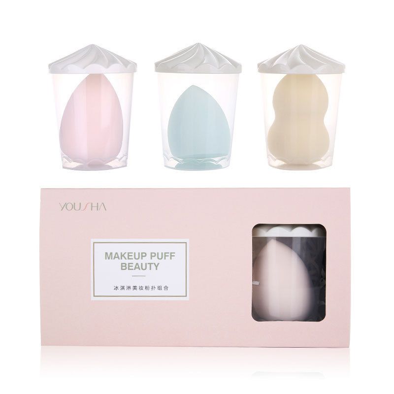 [NHẬP KHẨU] Set 3 Bông Mút Tán Kem Nền Nhiều Hình Dáng Có Hộp Đựng Yousha Makeup Puff Beauty YF199