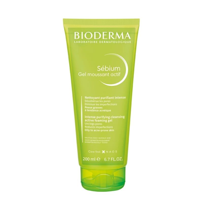 Gel Rửa Mặt Làm Sạch Sâu & Hỗ Trợ Giảm Mụn Bioderma Sebium Gel Moussant Actif 200ml