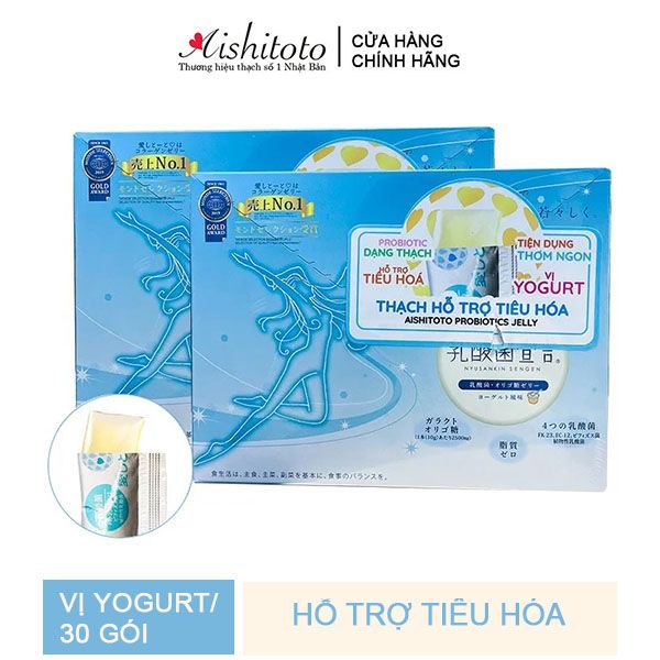 [Hộp 10g x 30 Gói] Thạch Hỗ Trợ Tiêu Hóa Vị Yogurt AISHITOTO Probiotics Jelly 300g