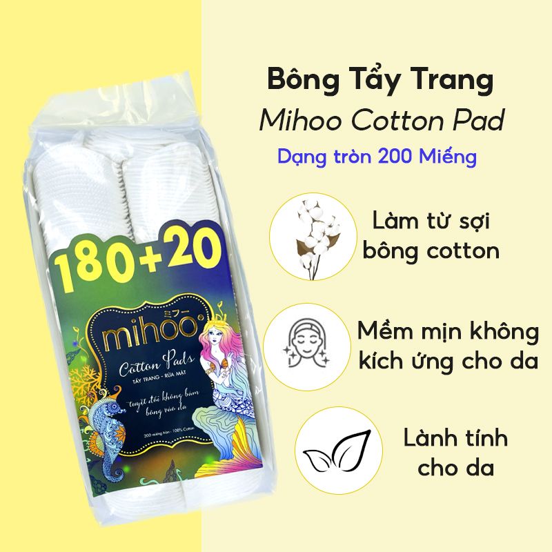 Bông Tẩy Trang Dạng Tròn Mihoo Cotton Pad
