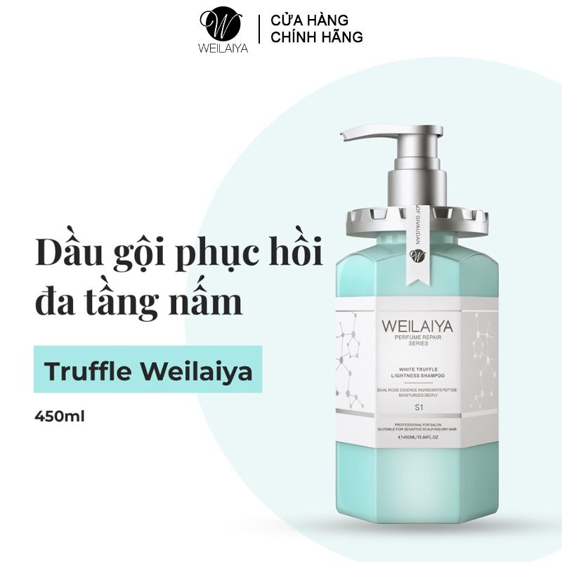 Dầu Gội Phục Hồi Tóc Hư Tổn, Ngăn Ngừa Nấm Weilaiya White Truffle Lightness Shampoo 450ml