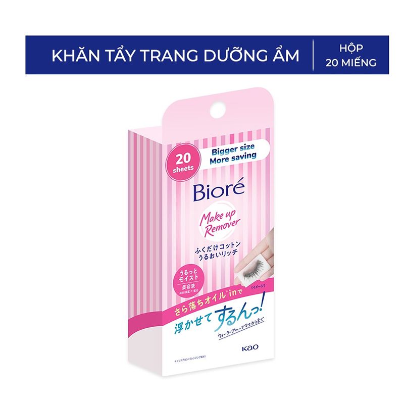 [Gói 10 Miếng] Khăn Tẩy Trang Bioré Cleansing Cotton Rich Moisture