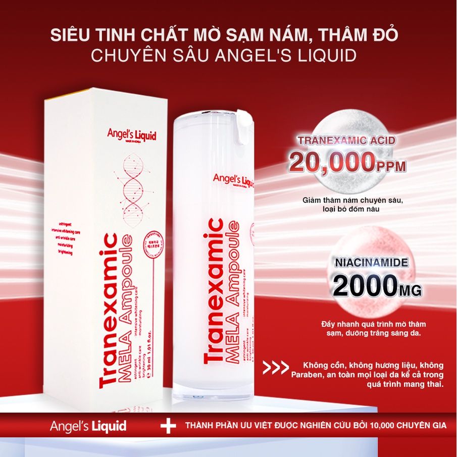 Tinh Chất Hỗ Trợ Cải Thiện Thâm Đỏ, Mờ Sạm Nám Angel's Liquid Tranexamic Mela Ampoule 30ml