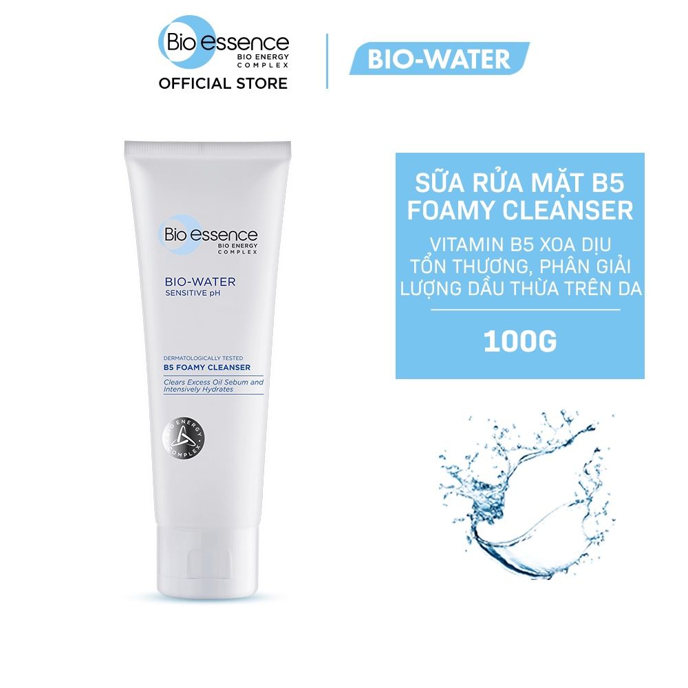 Sữa Rửa Mặt Tạo Bọt Cấp Ẩm Và Hỗ Trợ Phục Hồi Bio-essence Bio-Water Sensitive pH B5 Foamy Cleanser 100g