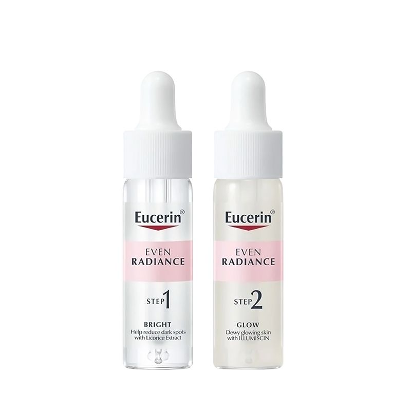 Bộ Đôi Dưỡng Sáng Và Căng Mướt Cho Da Eucerin Even Radiance Duo Ampoules 2x15ml + Spotless Brightening Gentle Cleansing Foam