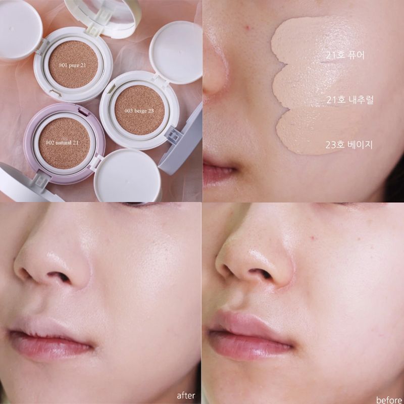 Phấn Nước Che Phủ Tốt, Cho Lớp Nền Bóng Khỏe Romand Clear Cover Cushion SPF50+ PA+++ - Hanbok Project 14g - Màu 03 Beige 23