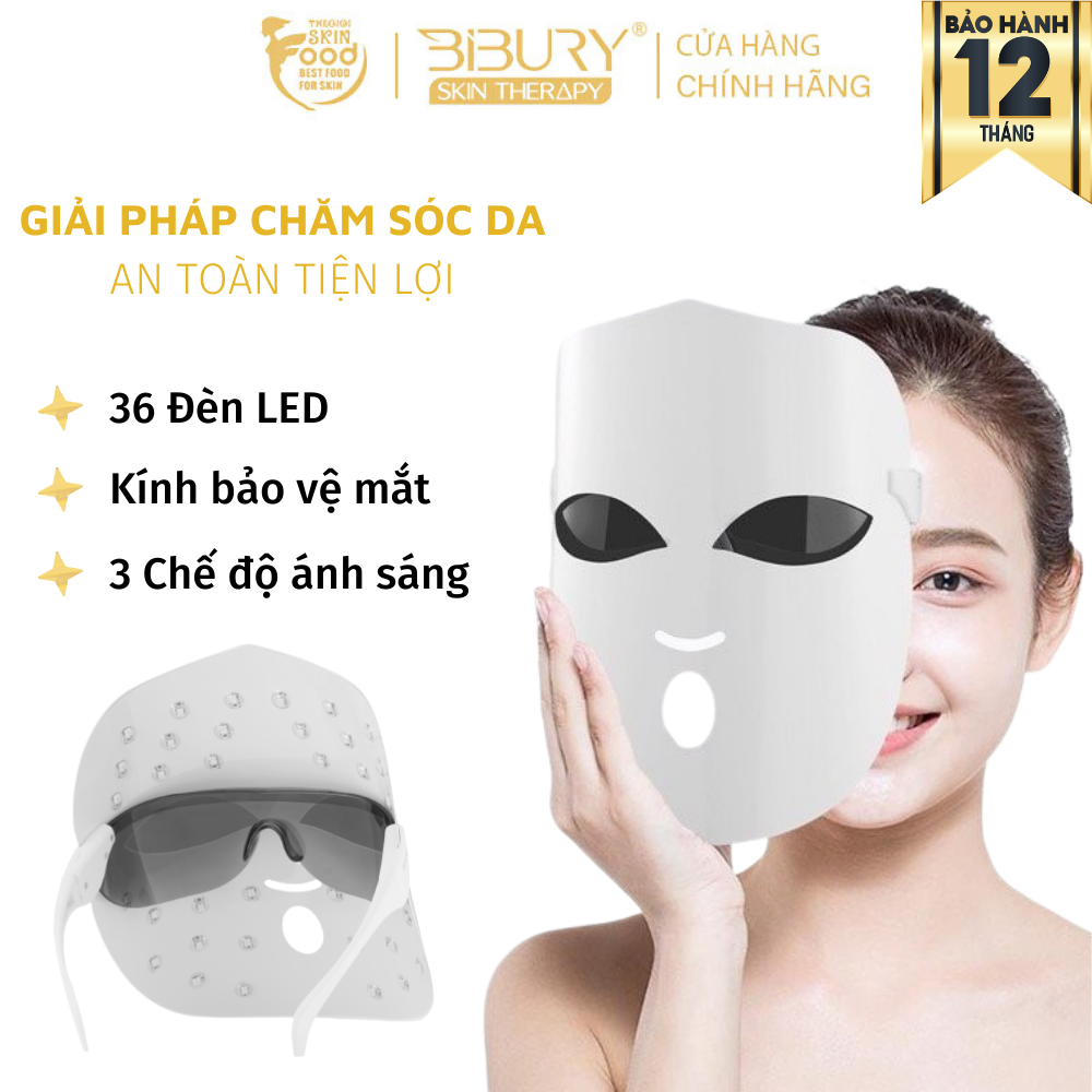 Mặt Nạ Ánh Sáng Hỗ Trợ Dưỡng Trắng, Giảm Mụn, Cải Thiện Độ Đàn Hồi Da Bibury Skin Therapy Light Therapy Mask