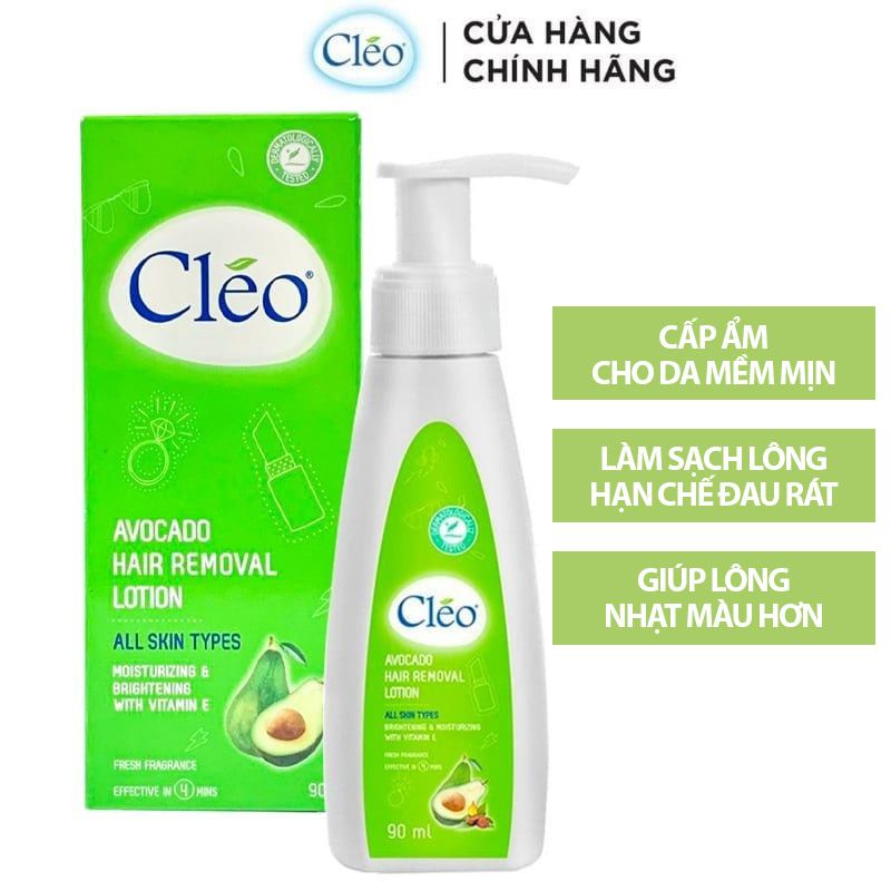 Kem Tẩy Lông Dạng Sữa Cho Mọi Loại Da CLEO Avocado Hair Removal Lotion 90ml