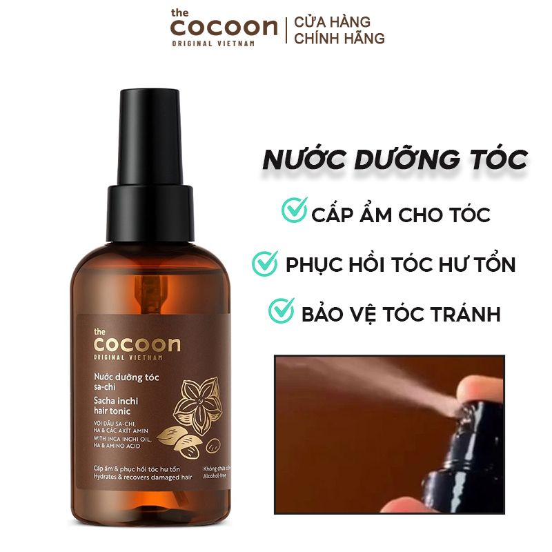 Nước Dưỡng Tóc Dầu Sa-chi Cấp Ẩm, Phục Hồi Hư Tổn, Bảo Vệ Lớp Sừng Của Tóc Cocoon Sacha Inchi Hair Tonic 140ml