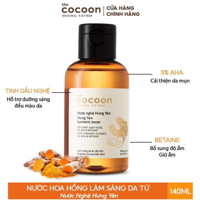 Nước Hoa Hồng Hỗ Trợ Làm Sáng Da Từ Nước Nghệ Hưng Yên Cocoon Hung Yen Turmeric Toner