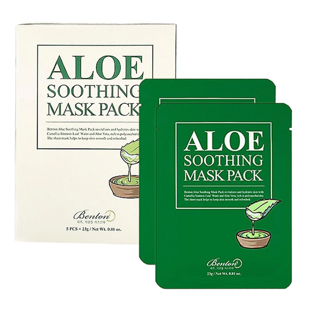 Mặt Nạ Giấy Cấp Nước, Làm Dịu Da Chiết Xuất Lô Hội Benton Aloe Soothing Mask Pack 23g