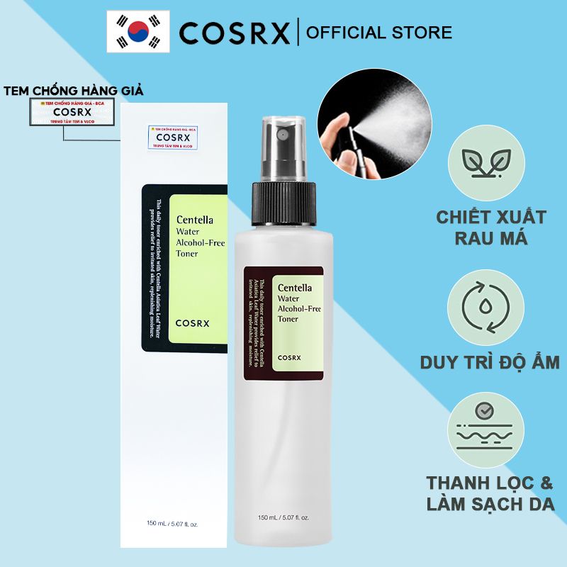 Nước Hoa Hồng Làm Dịu Da Chiết Xuất Từ Rau Má Cosrx Centella Water Alcohol-Free Toner 150ml