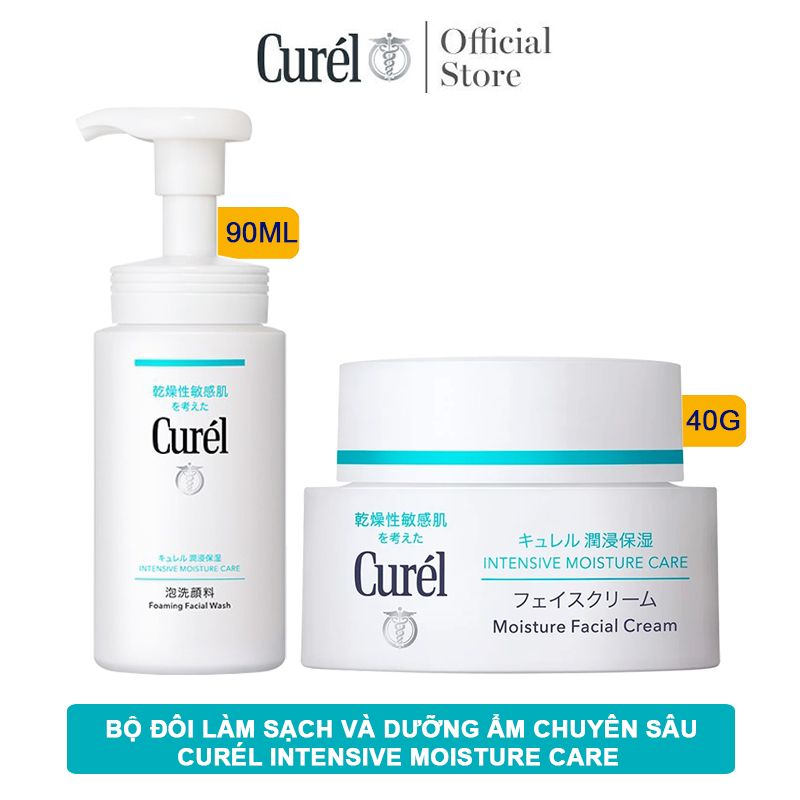 [2 Items] Bộ Đôi Làm Sạch Và Dưỡng Ẩm Chuyên Sâu Curél Intensive Moisture Care