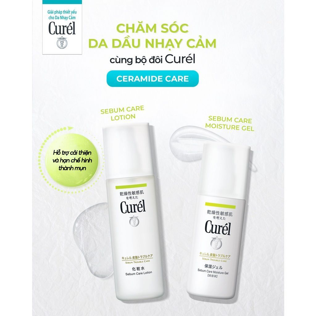 Nước Hoa Hồng Kiểm Soát Dầu Curél Sebum Trouble Care Moisture Facial Lotion 150ml