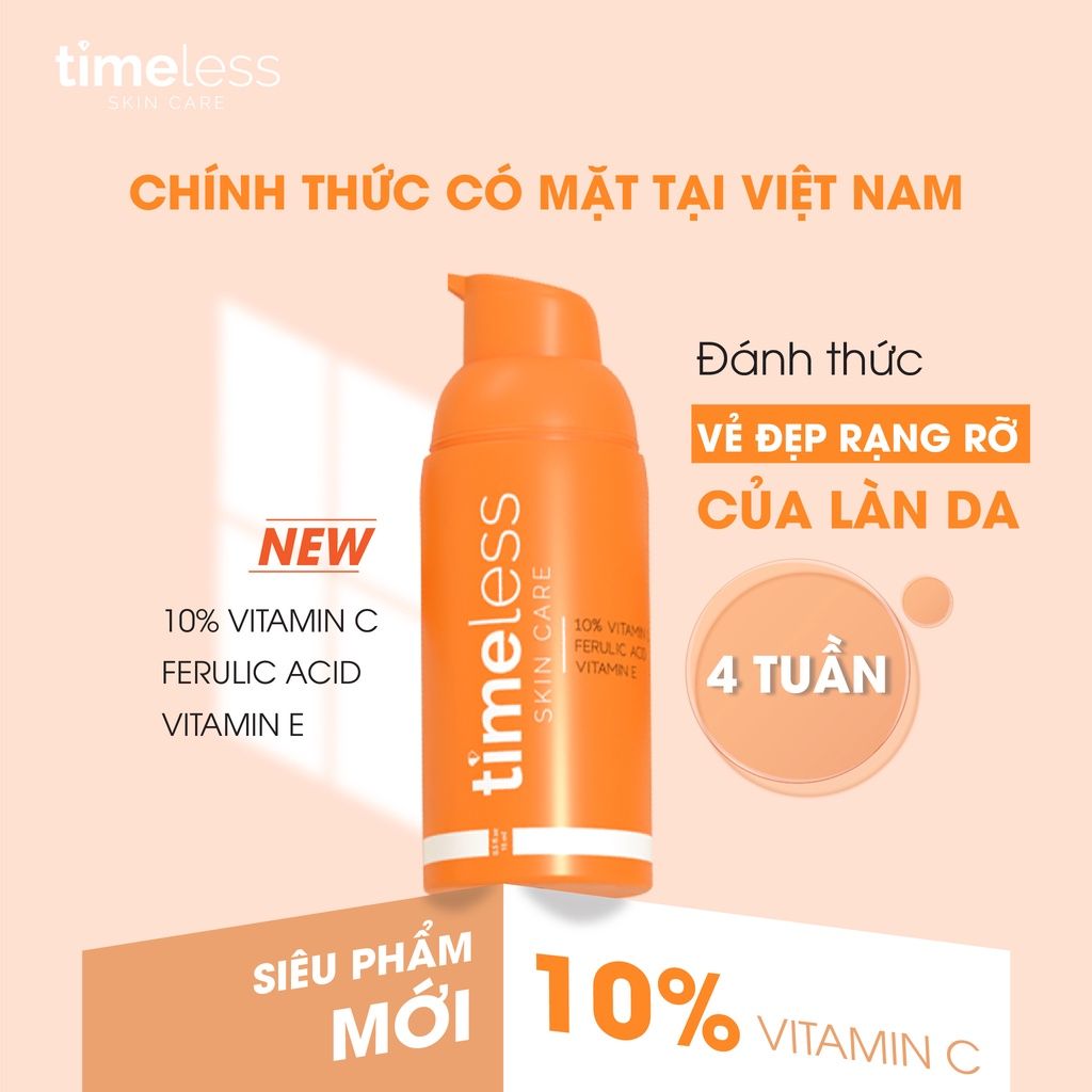 Tinh Chất Dưỡng Trắng Da Giảm Thâm Serum Timeless 10% Vitamin C + E + Ferulic Acid 30ml