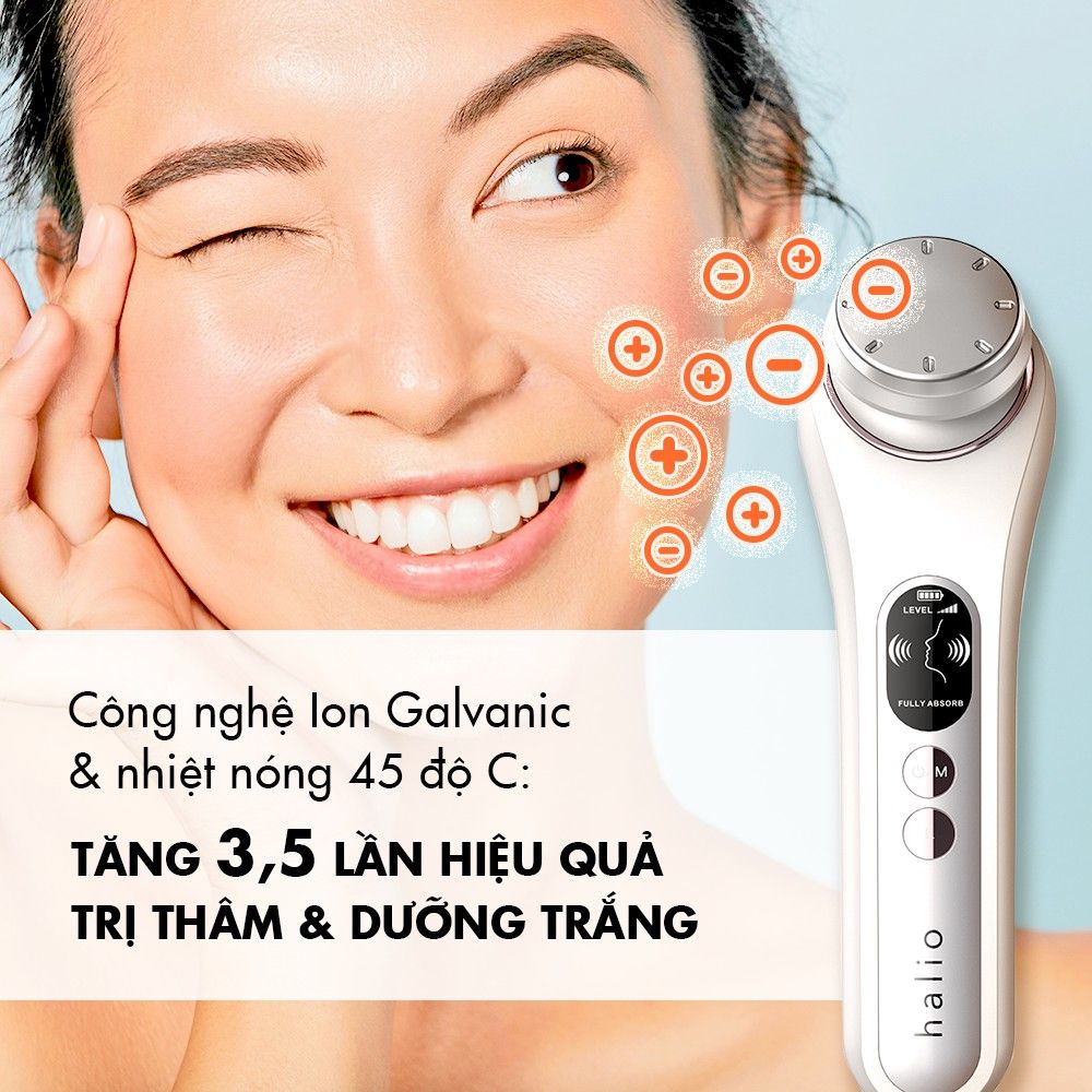 Máy Đẩy Tinh Chất Dưỡng Trắng Nóng Lạnh Halio Ion Hot & Cool Beauty Device