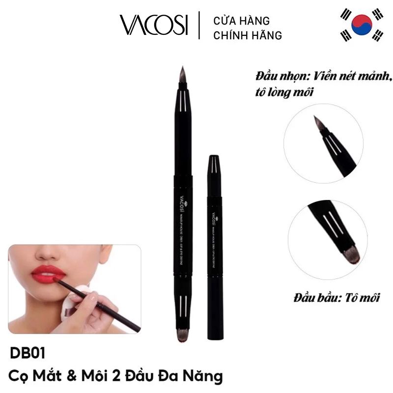 Cọ Trang Điểm Mắt & Môi 2 Đầu Đa Năng Vacosi Lip & Eye Define - DB01