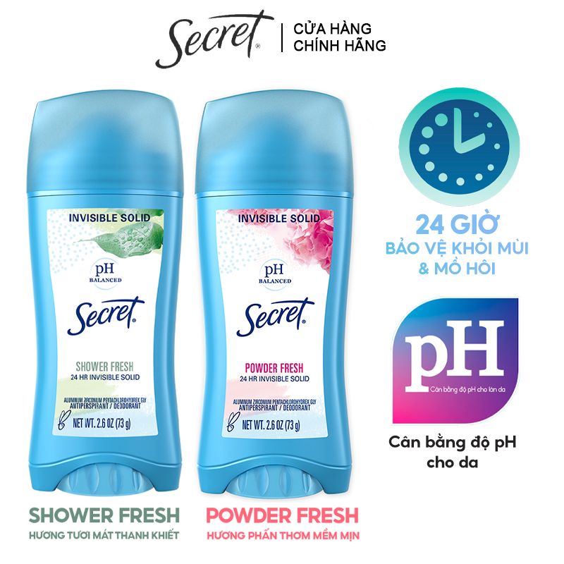 Sáp Khử Mùi, Giảm Tiết Mồ Hôi Secret Antiperspirant Deodorant 73g